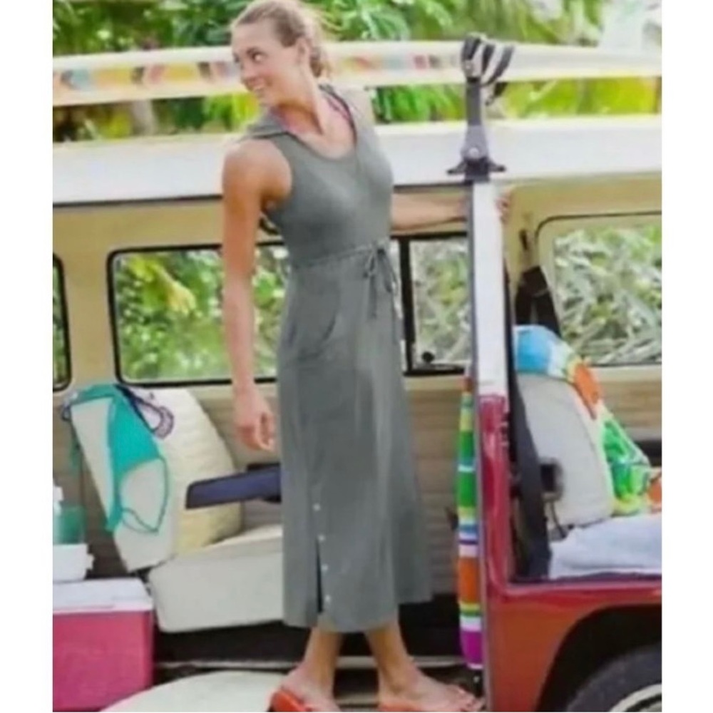 Athleta Size Small Hooded Wad Sleeveless Maxi Dress Grey 906110